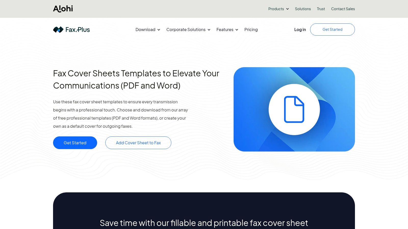 FAX.PLUS Fax Cover Sheet Templates