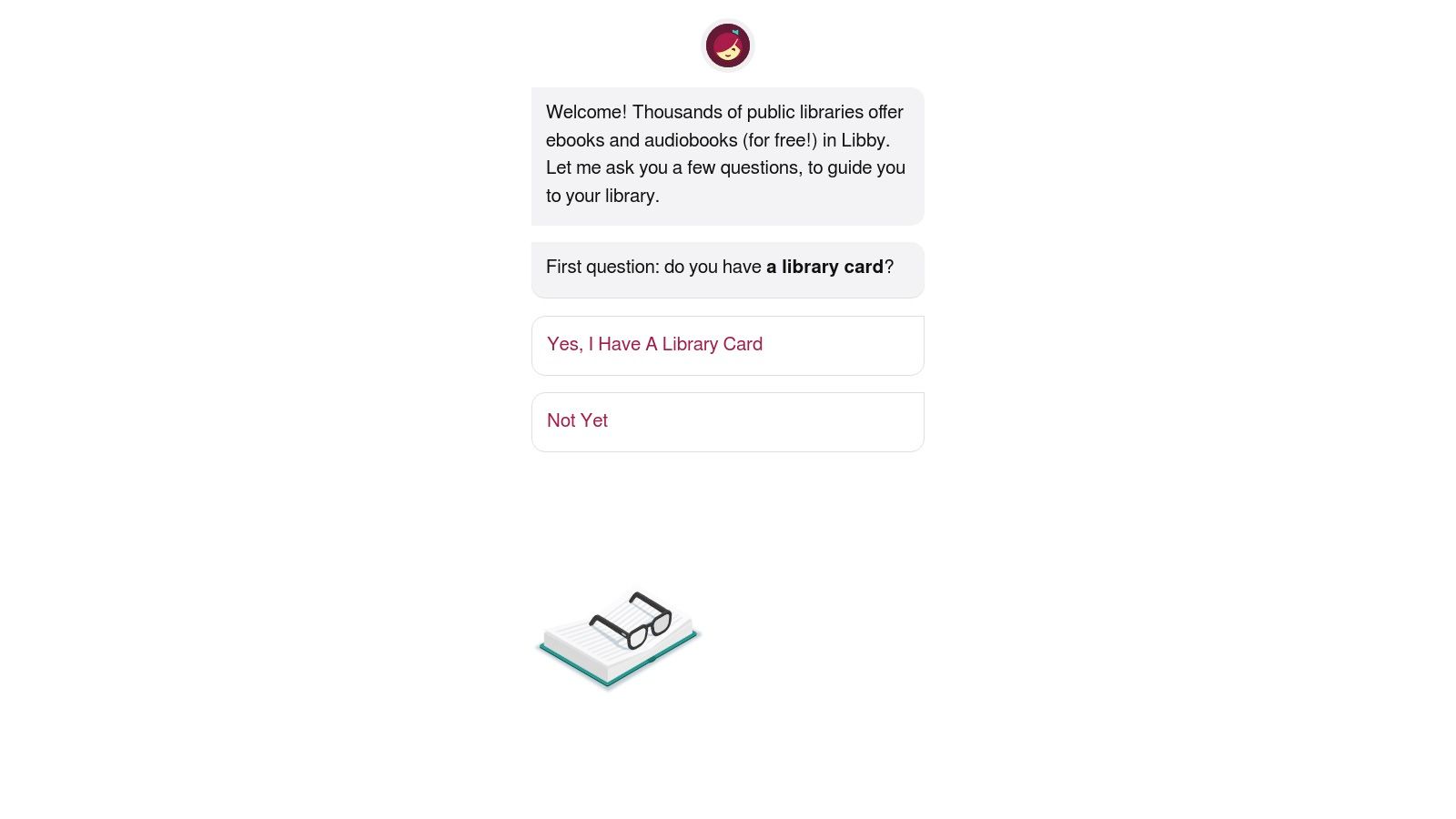 A person holding a library card in front of a smartphone screen showing the Libby app interface.