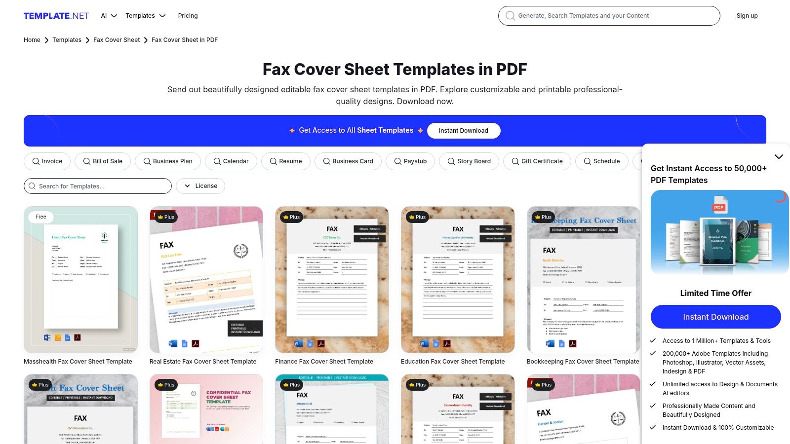 Template.net Fax Cover Sheet Templates