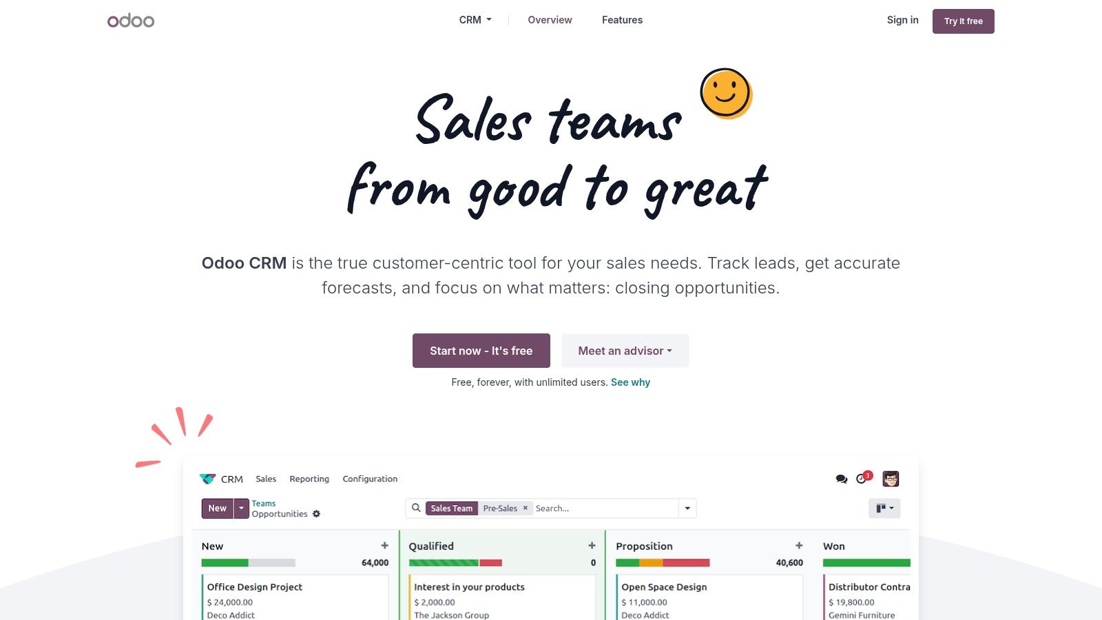 Odoo CRM (One App Free)