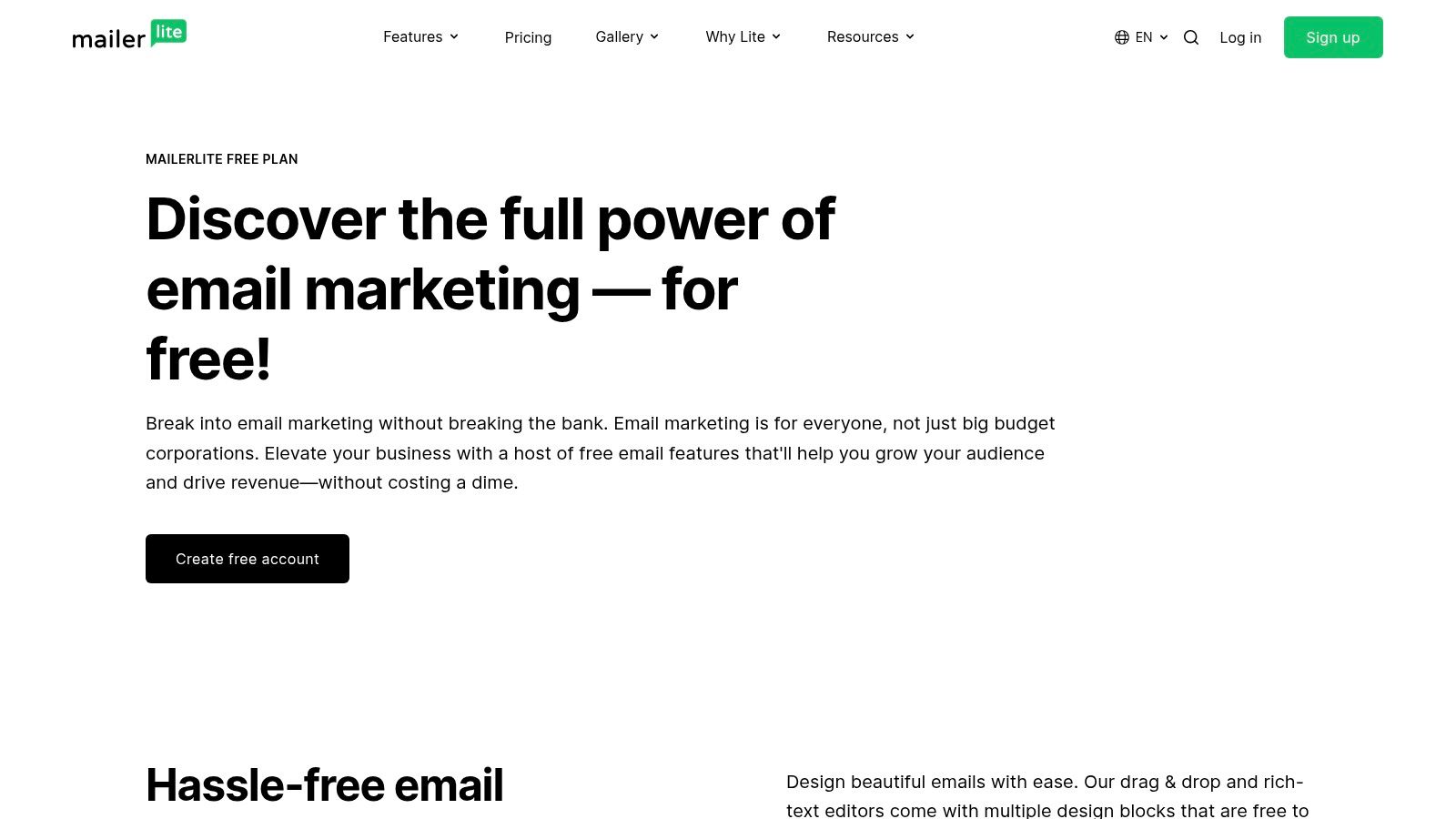 MailerLite (Free plan)