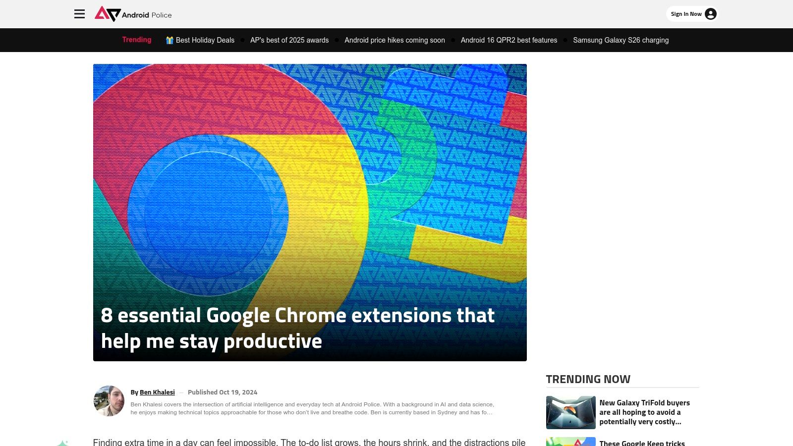 Android Police – “Essential Chrome Productivity Extensions”