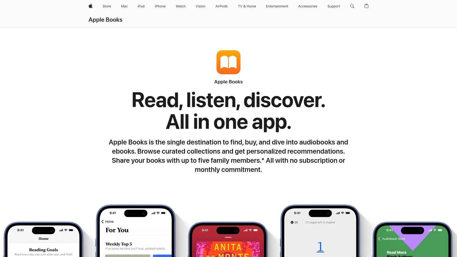 An iPhone displaying the Apple Books audiobook interface, showing titles like "The Dutch House" and "Educated"