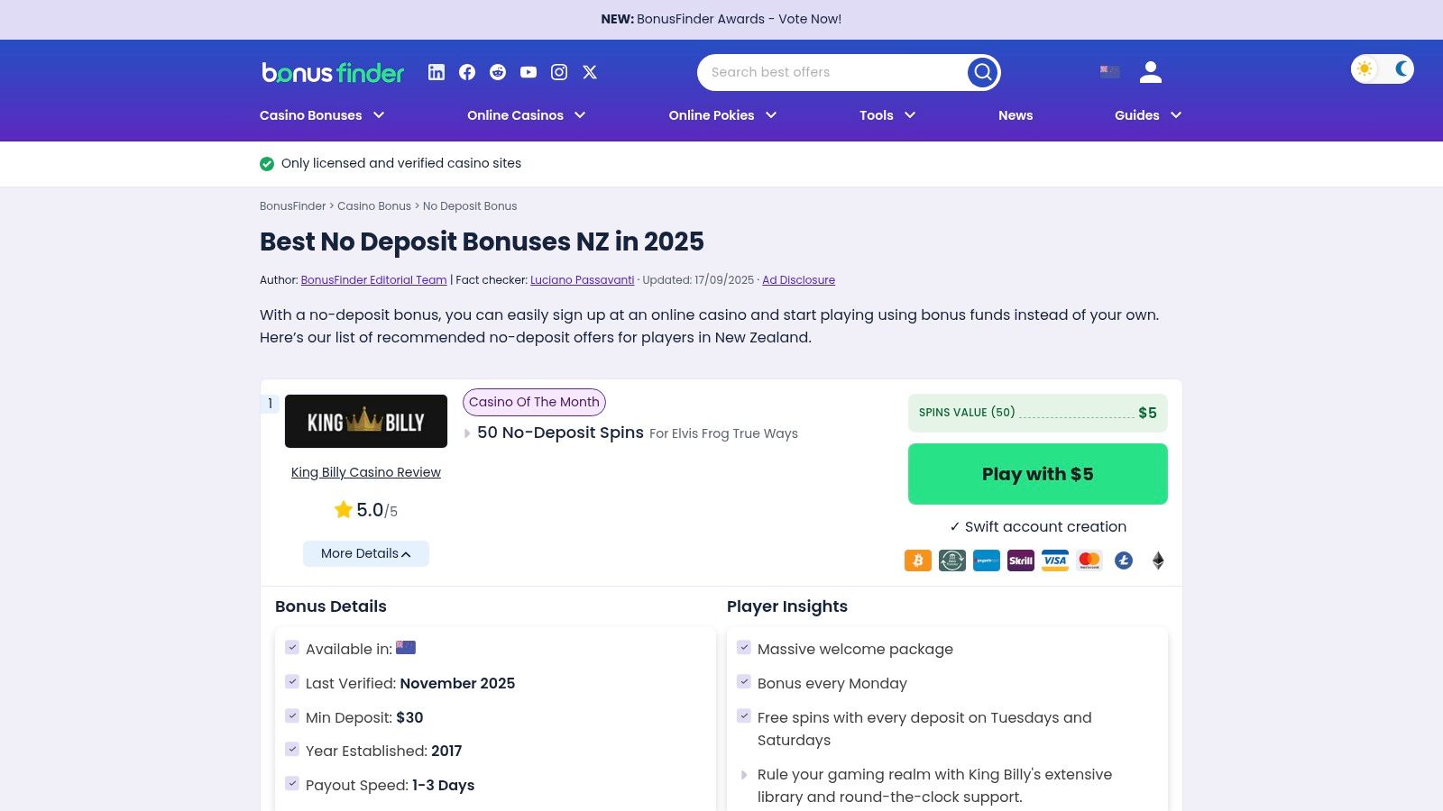 Bonus.net.nz — No Deposit Bonuses (NZ)