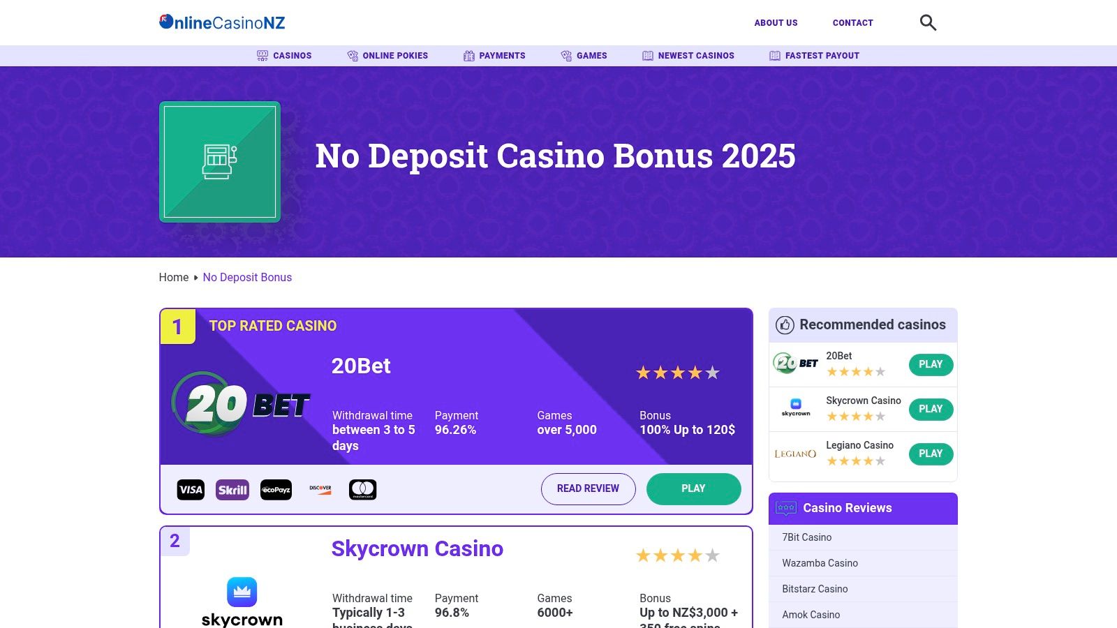Online-Casinos.nz — No Deposit Bonus Guide