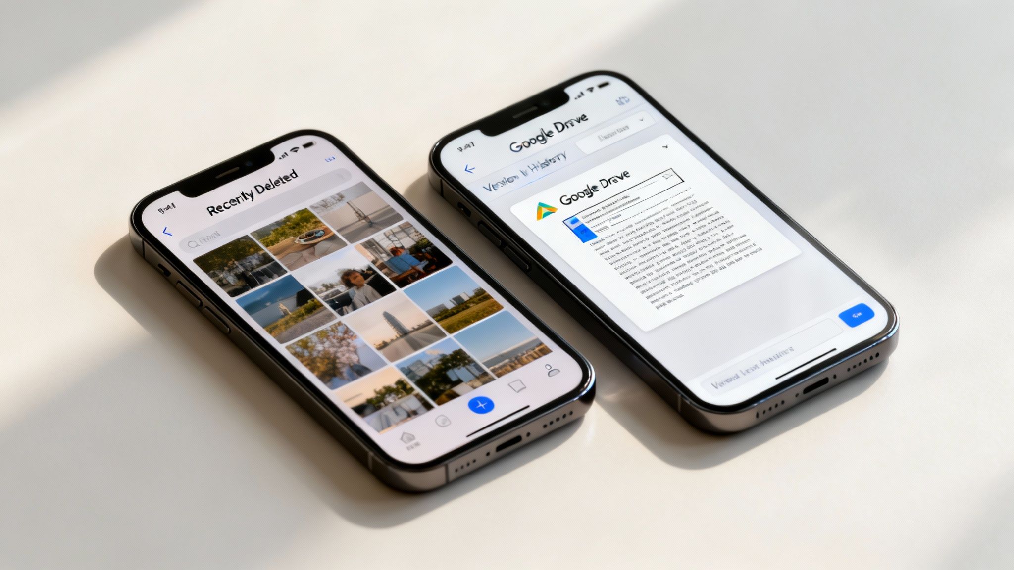 A person using a smartphone to manage cloud storage files