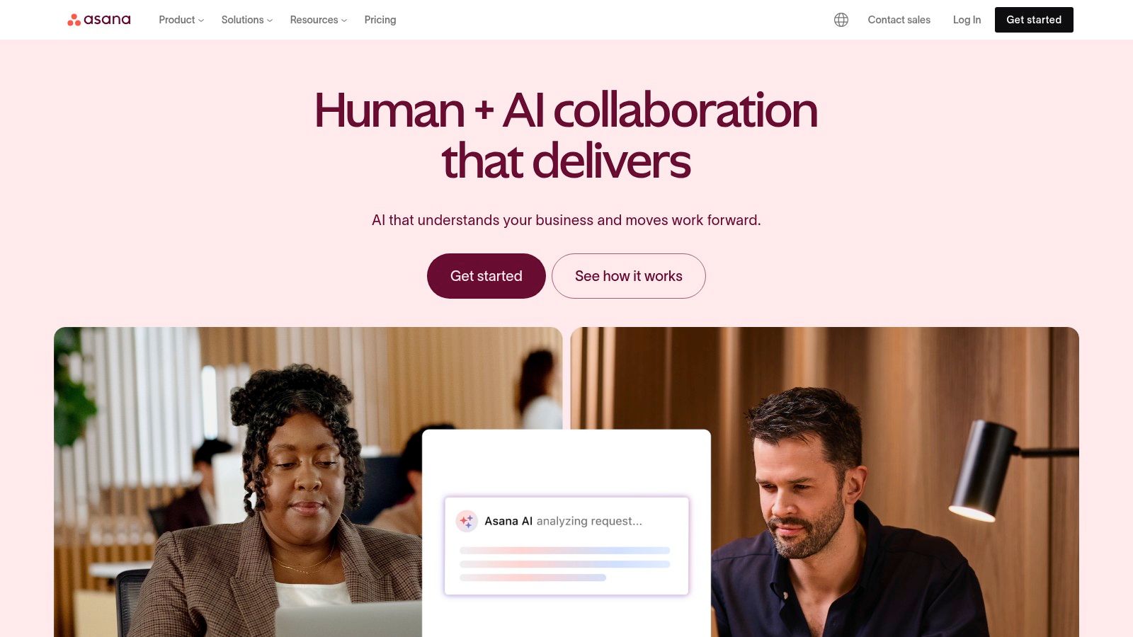 Asana interface showing task lists and project timelines