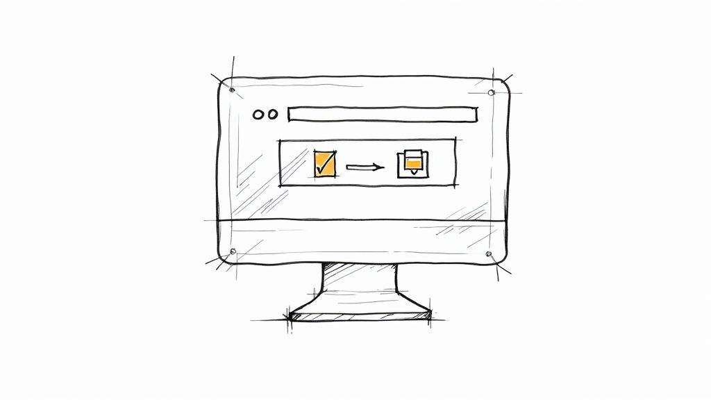 A person's hands organizing colorful sticky notes on a wall, representing the structured brainstorming process for naming a marketing agency.