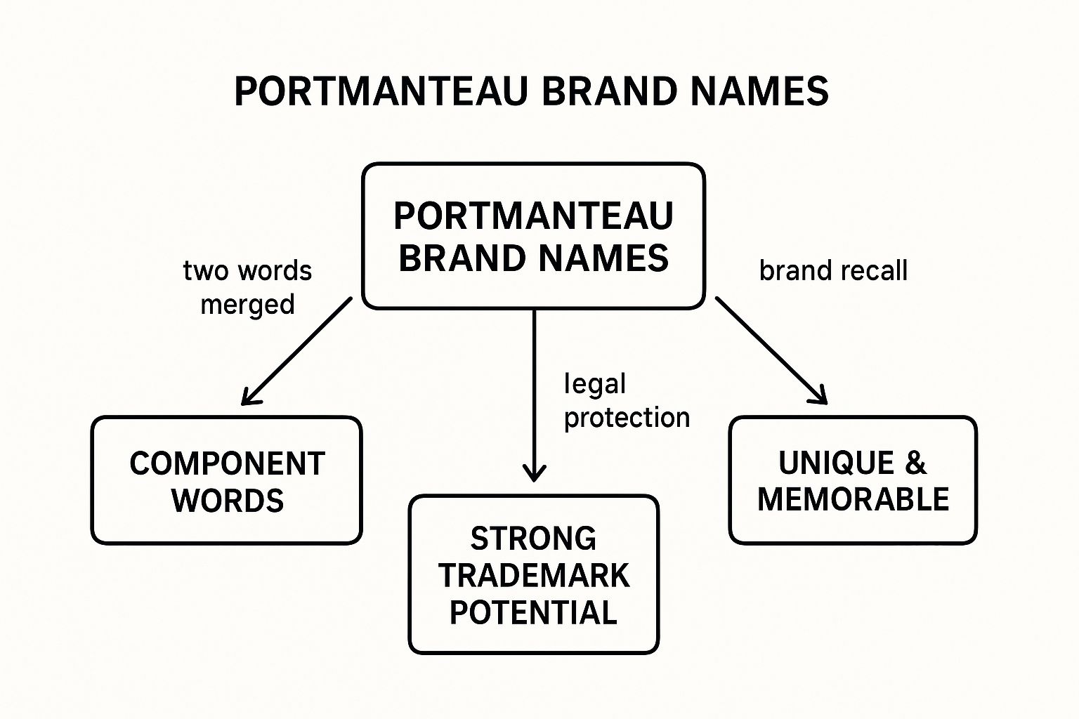 Infographic showing key data about Portmanteau/Blended Brand Names