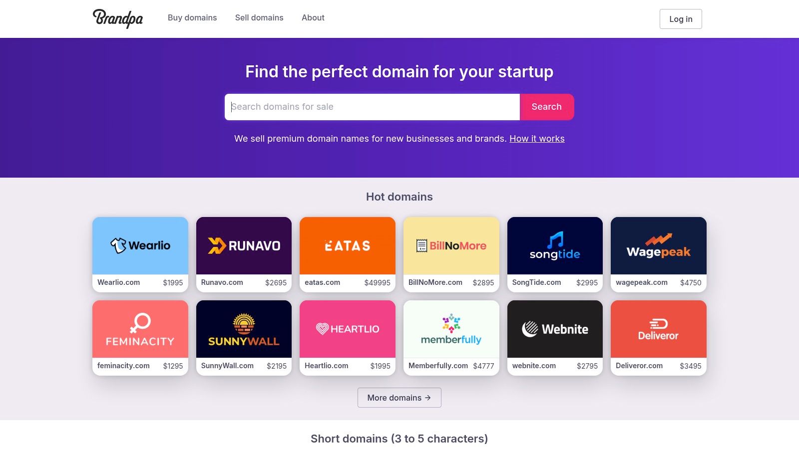 Brandpa — Brandable .com Marketplace (logos included)