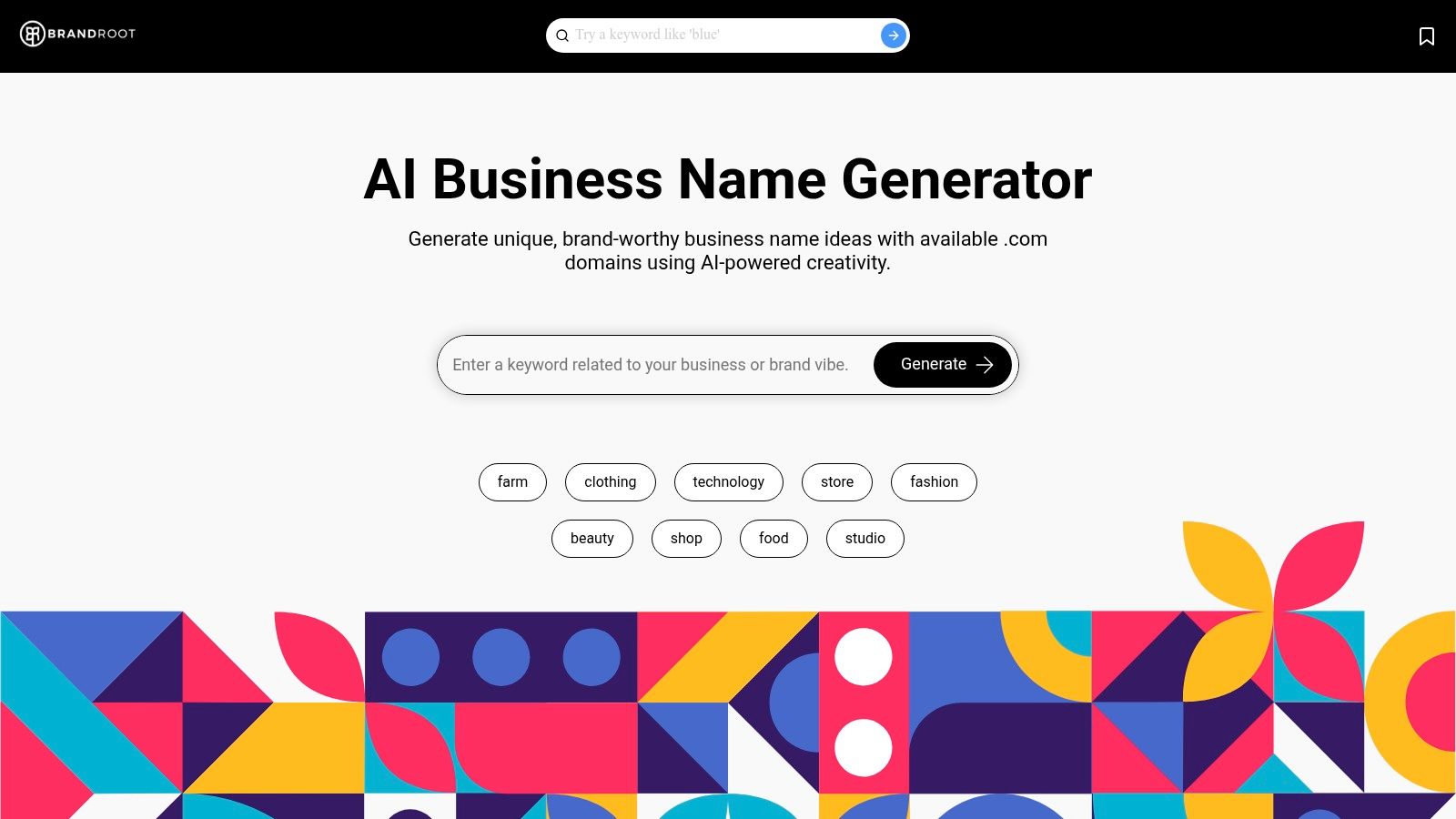 Brandroot – AI Business Name Generator + Marketplace