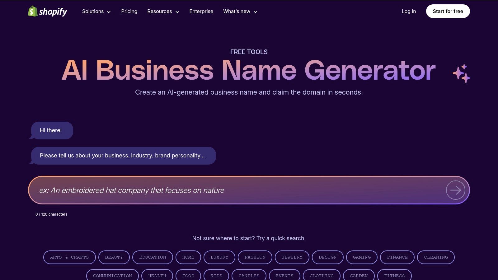 Shopify Business Name Generator