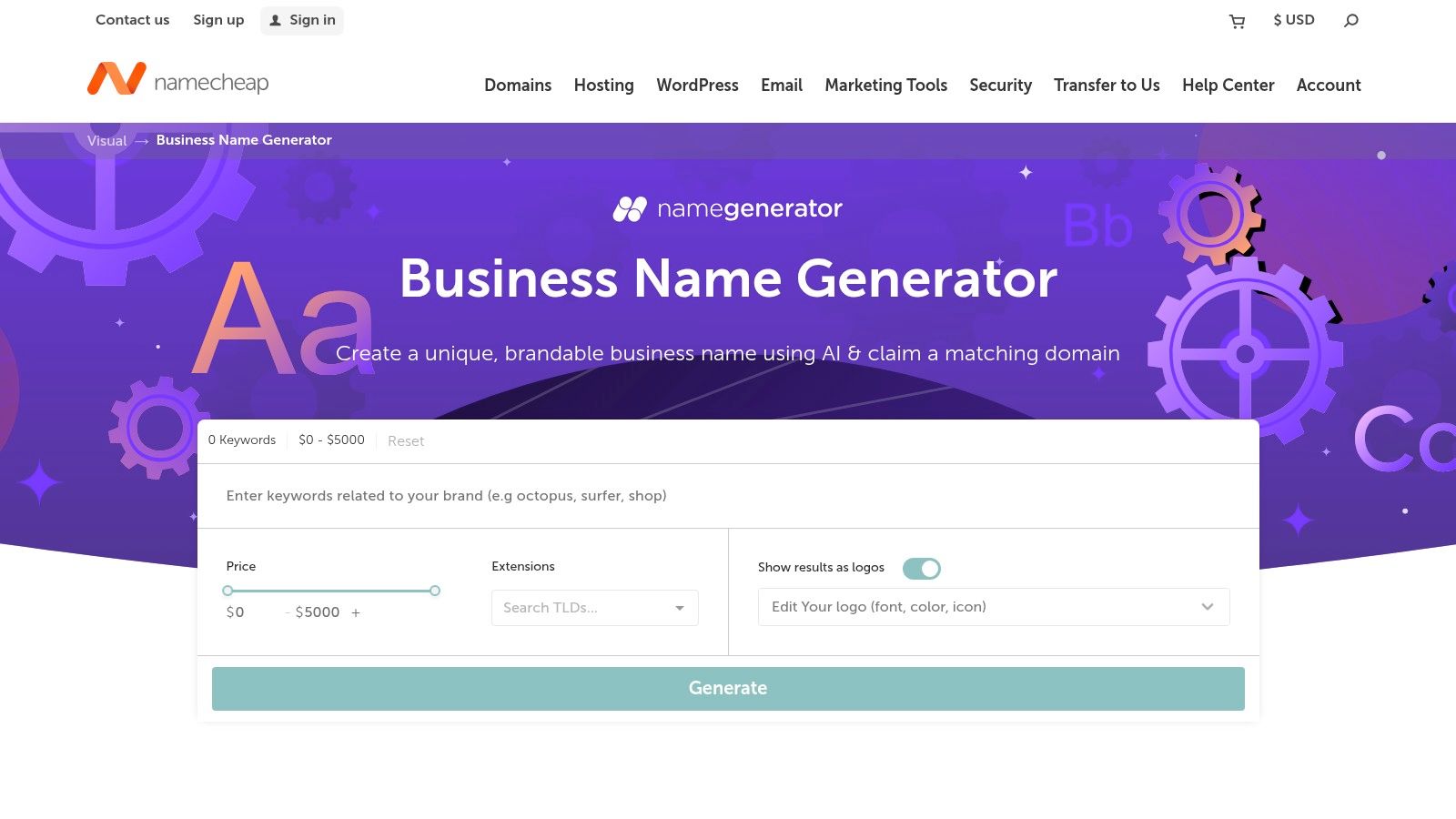 Namecheap Business Name Generator