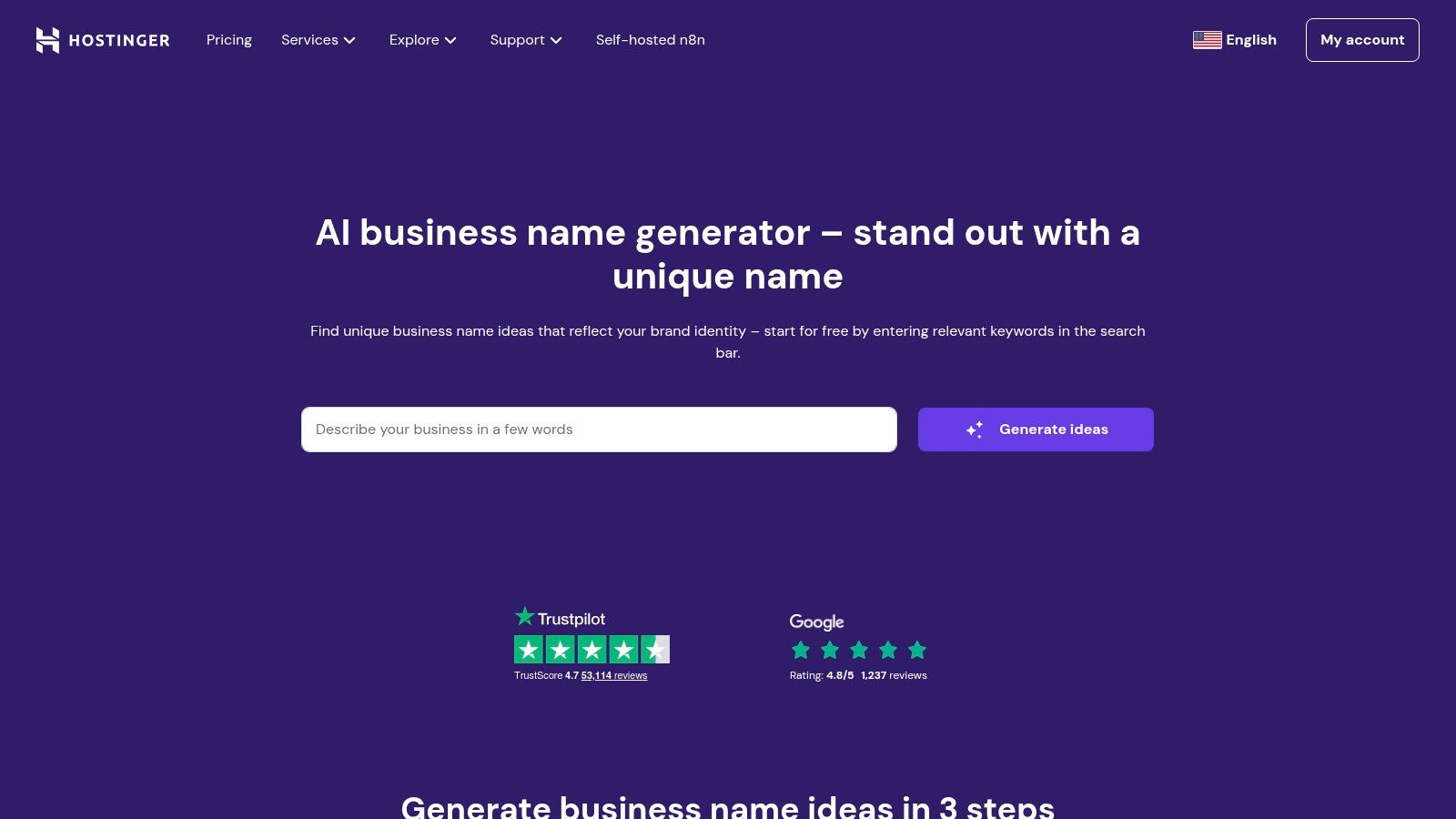 Hostinger Business Name Generator
