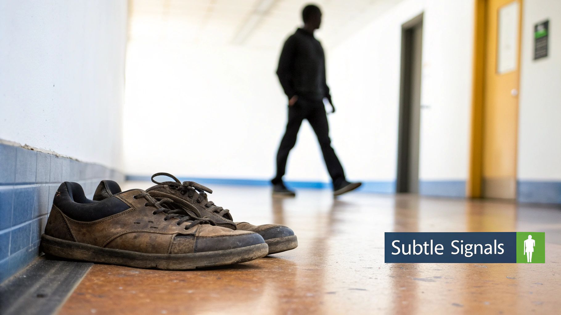 A person looking thoughtfully out a window, representing contemplation of subtle health signals.