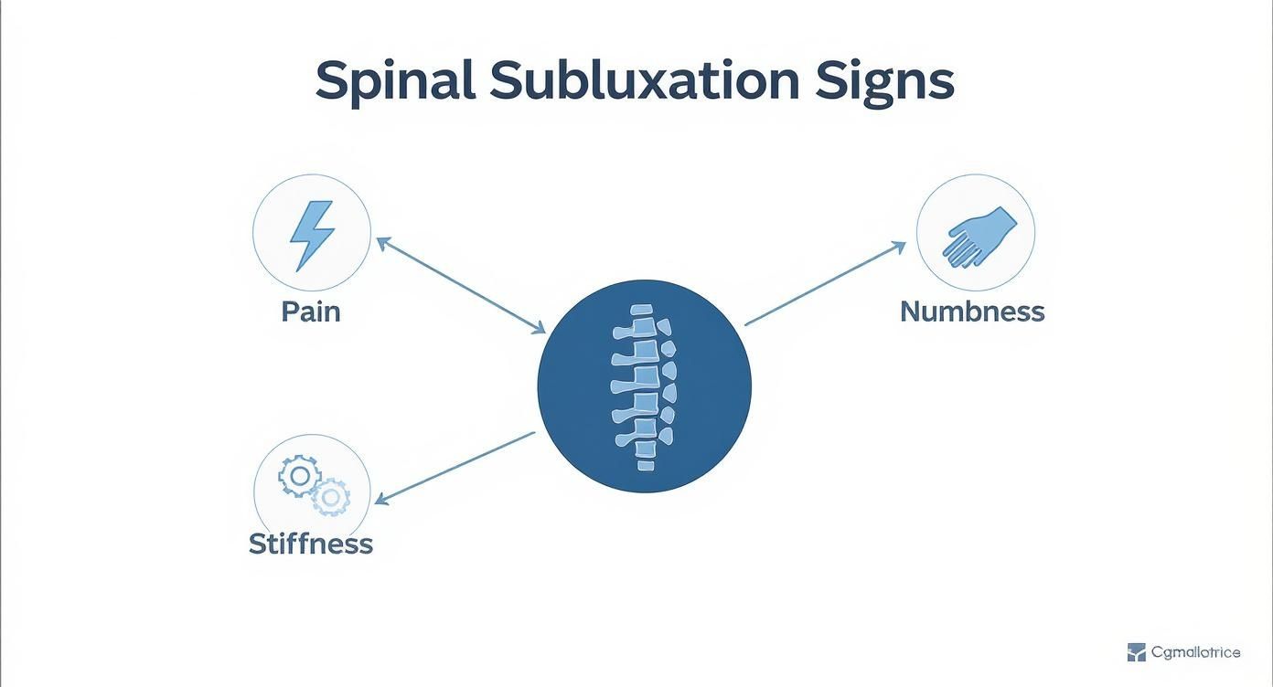 Infographic about symptoms of subluxation