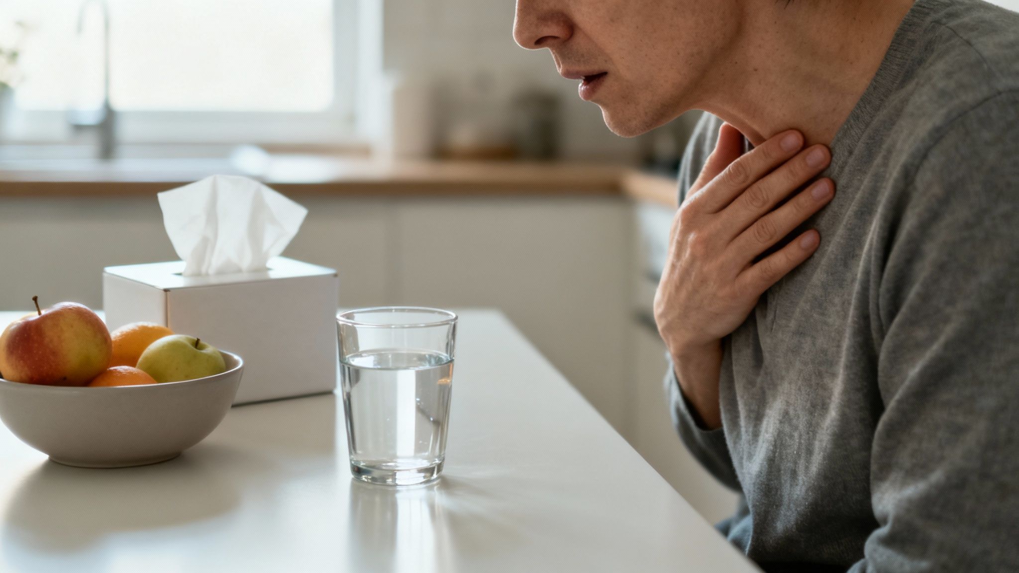 Femme fatiguée se tenant la tête, symbolisant les symptômes physiques du sevrage tabagique