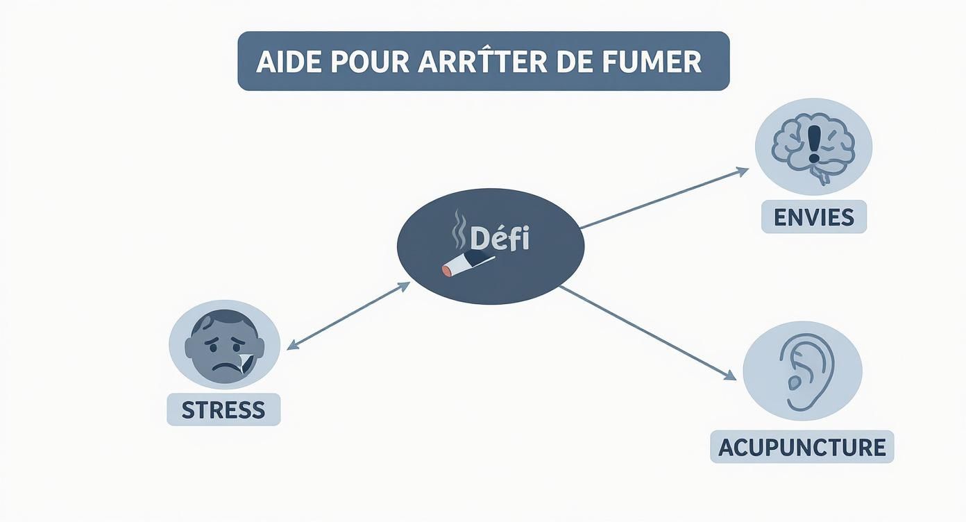 Infographic about acupuncture pour arreter de fumer