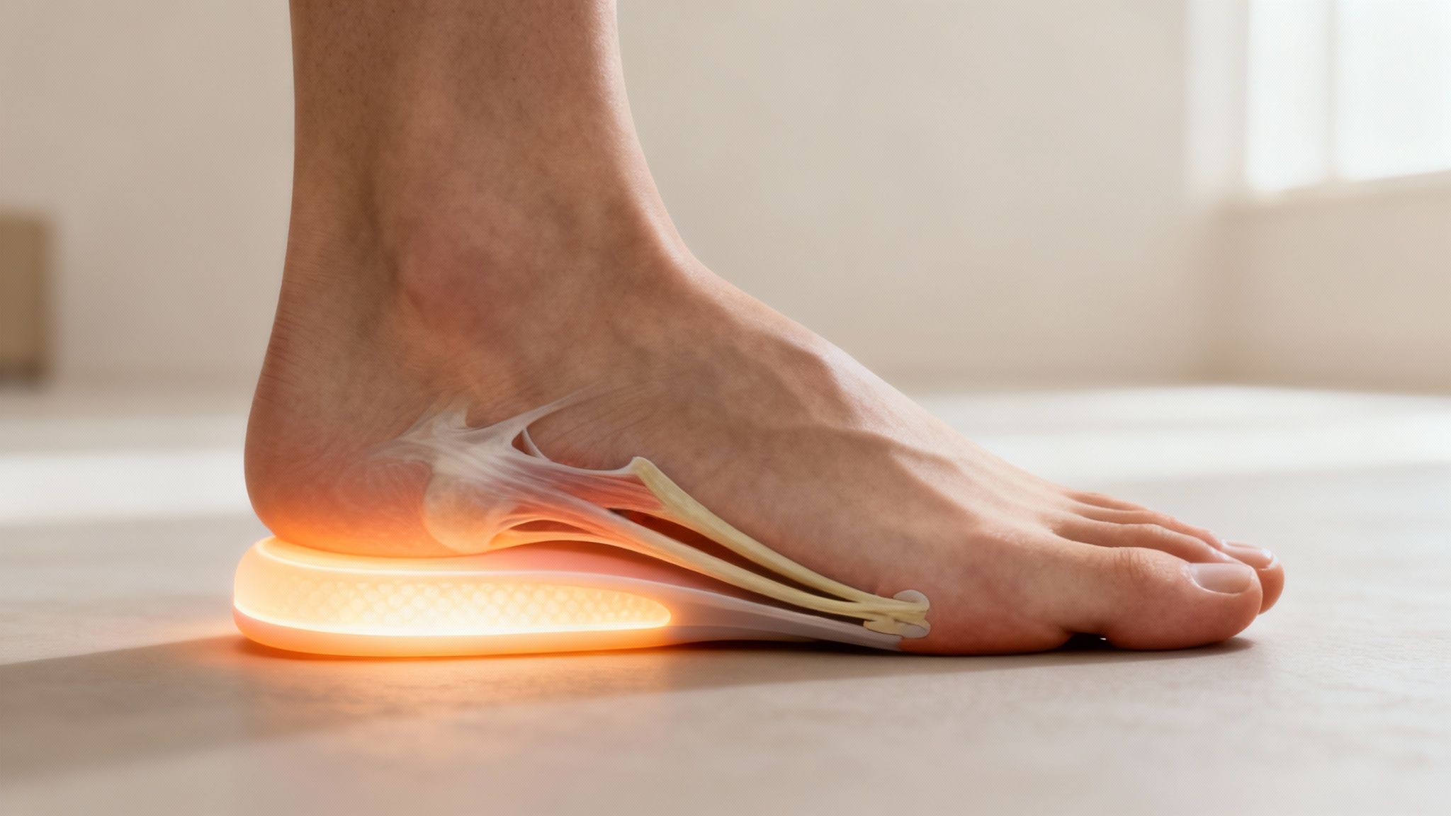 Personne ressentant une douleur au talon, illustrant le mal du talon