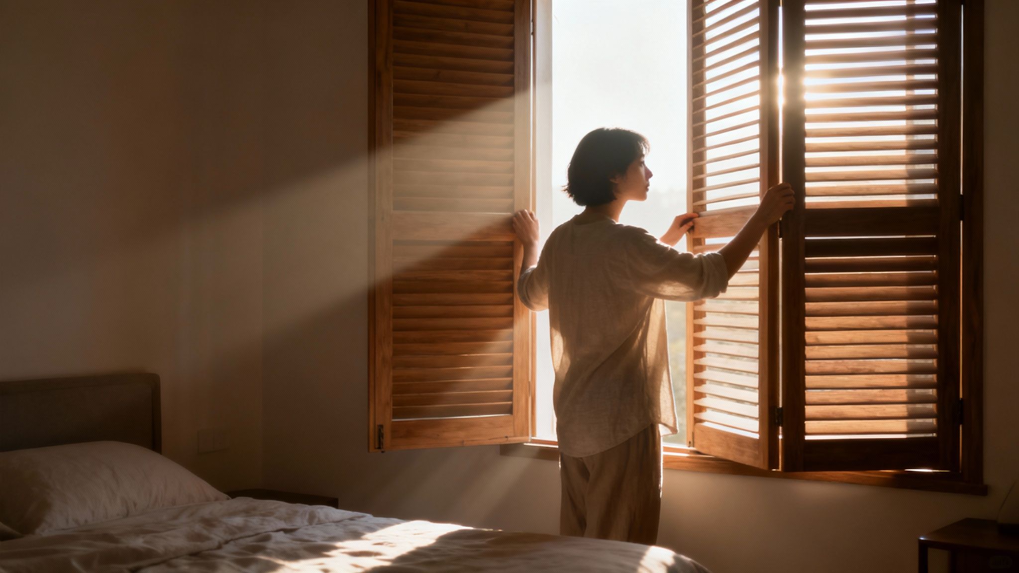 Une personne mettant ses chaussures de sport, prête à sortir, symbolisant le premier pas hors de la dépression