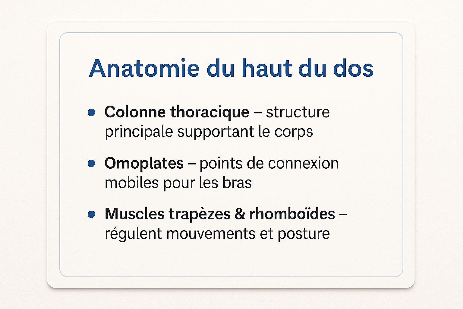 Infographic about douleur haut dos