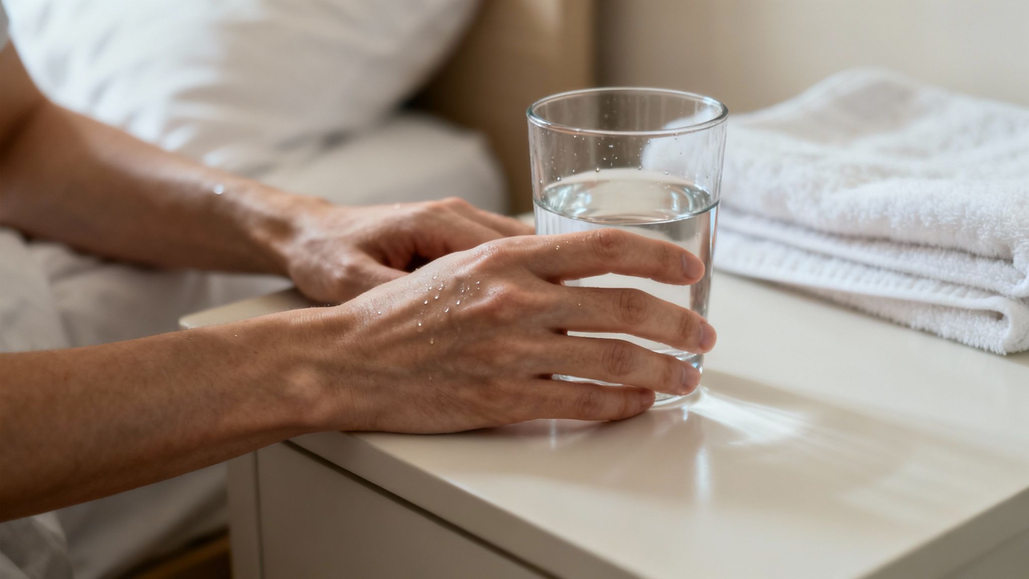 Personne ressentant des tremblements et de l'anxiété