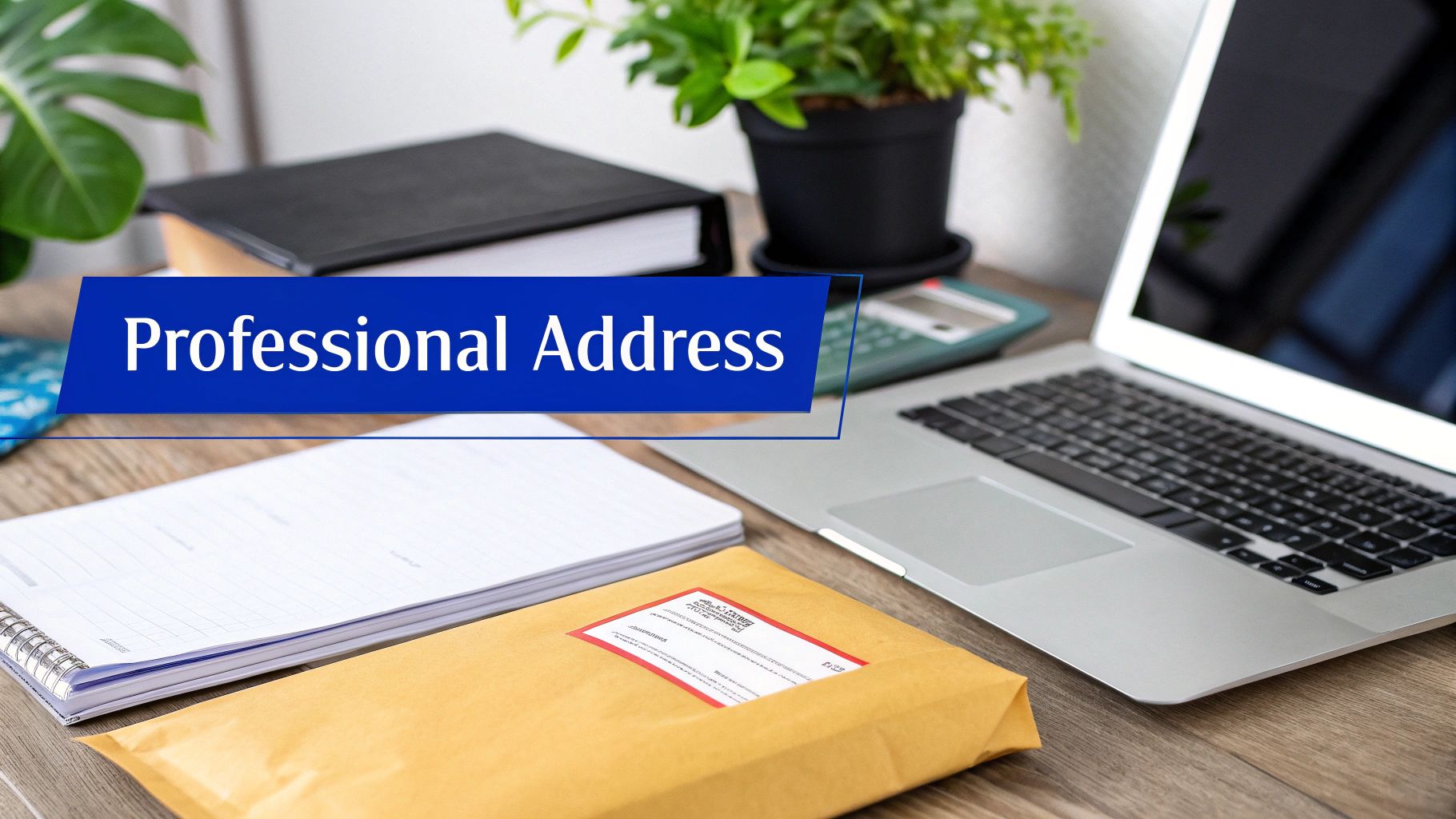 A professional business person managing mail on their laptop, symbolising the convenience of mail forwarding.