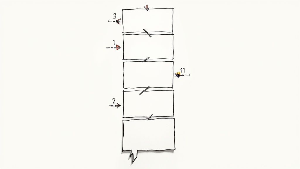 A person's hands connecting puzzle pieces on a wooden table, symbolizing how threads piece together a larger story on social media.