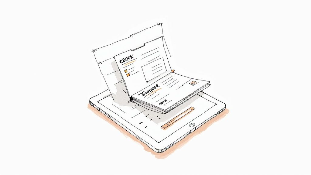 A professional media kit for a content creator displayed on a laptop screen.