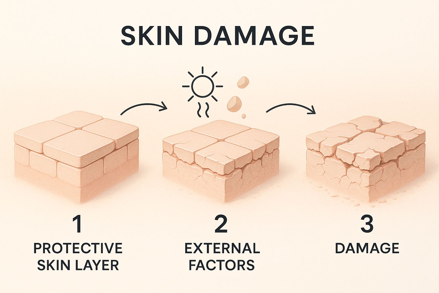 Infographic about how to repair damaged skin barrier