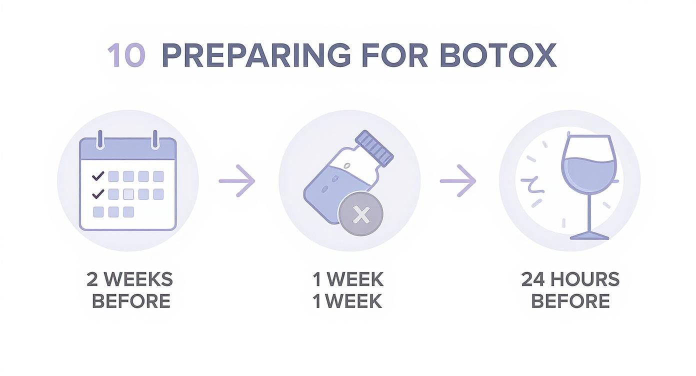 Infographic about how to prepare for botox appointment