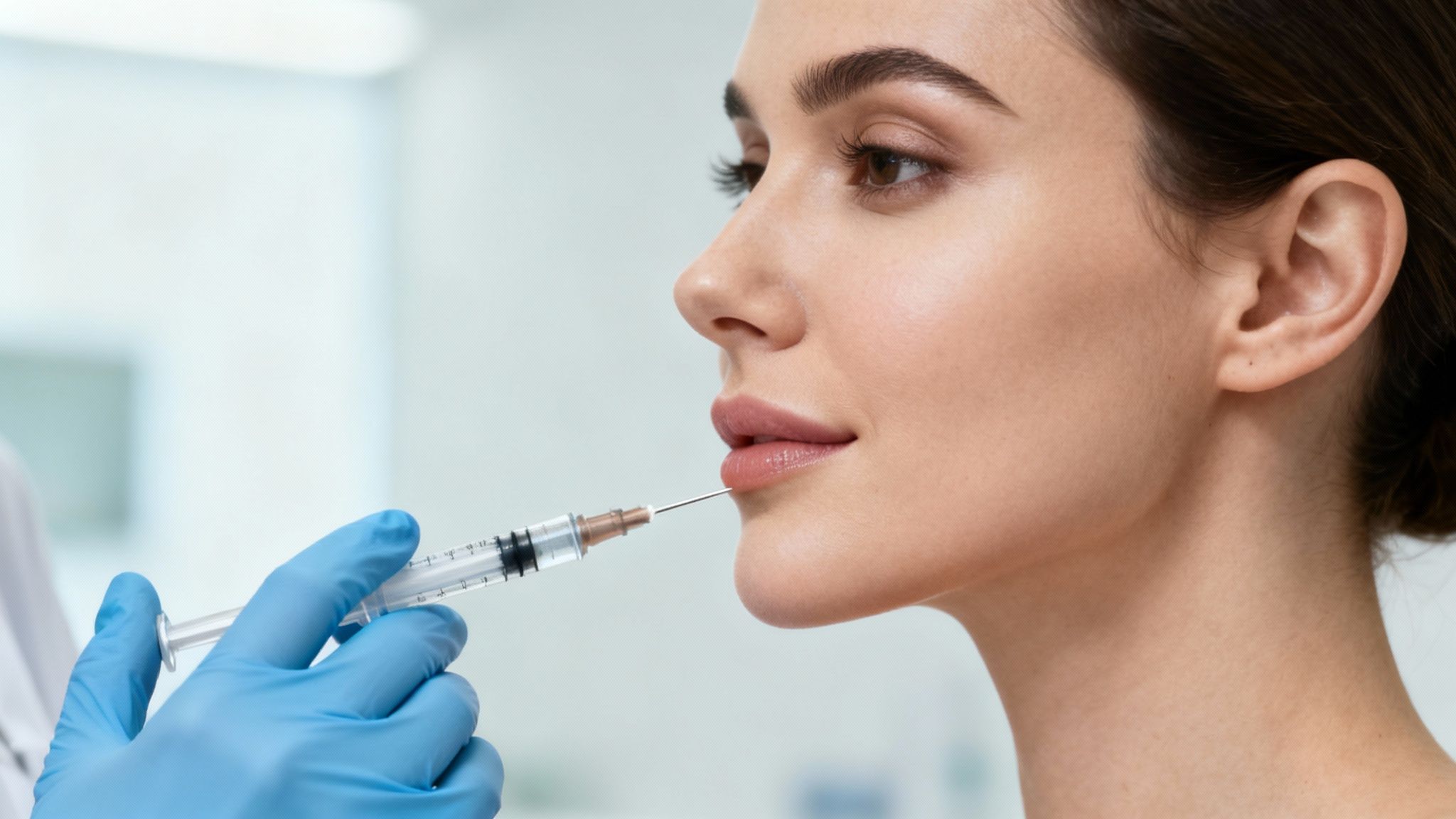 Woman's profile showing cheek and jawline contours