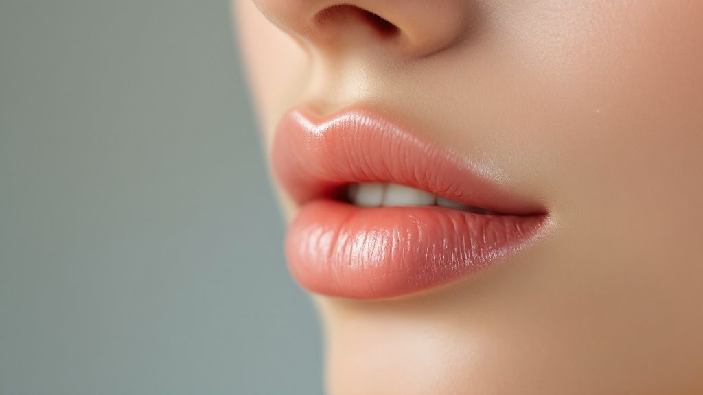 A woman showing her lips before and after a lip enhancement procedure