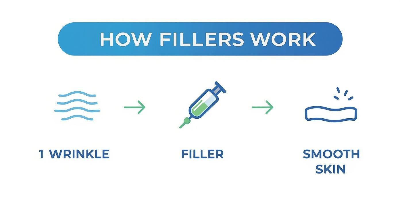 Infographic about fillers for marionette lines