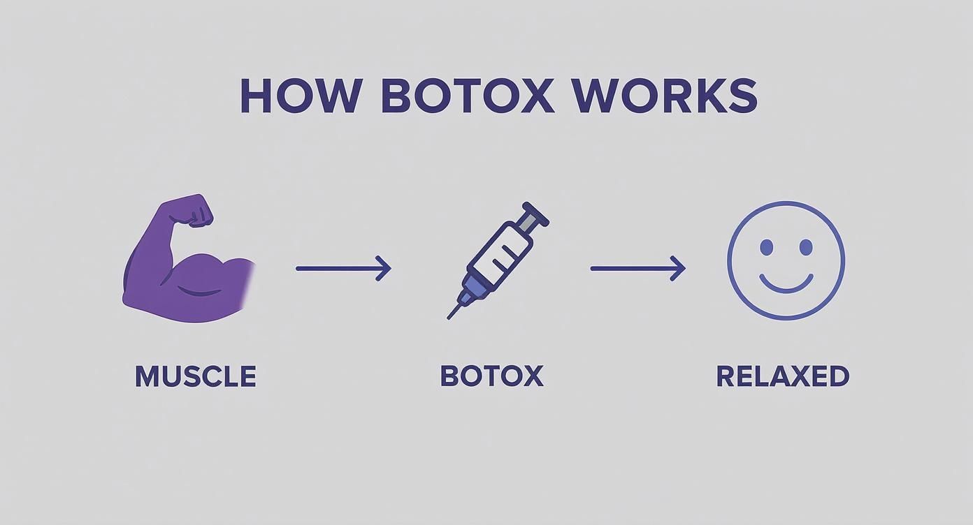 Infographic about botox injection sites face diagram