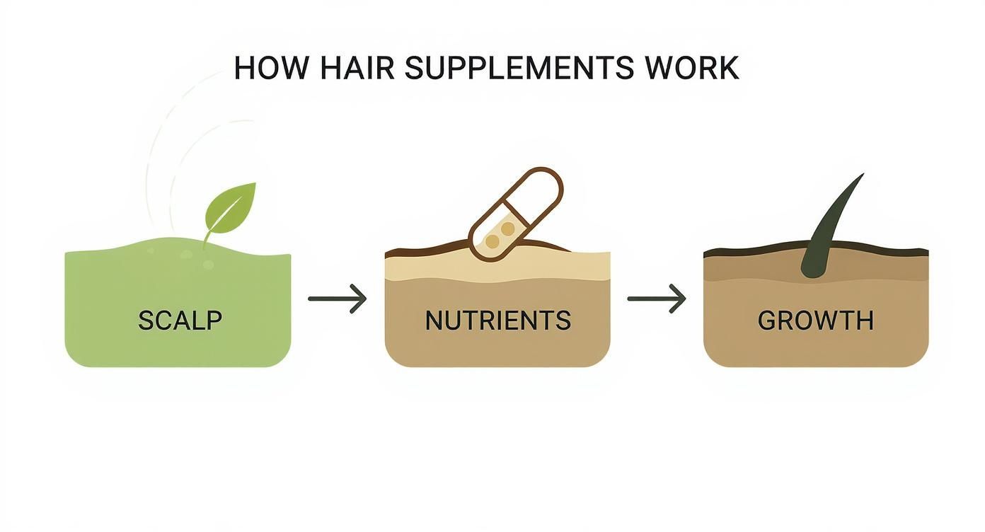 Infographic about hair growth supplements that work