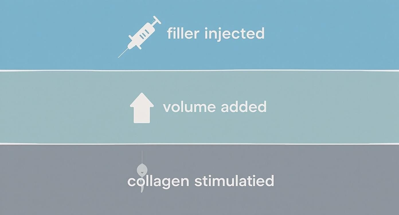 Infographic about filler for marionette lines