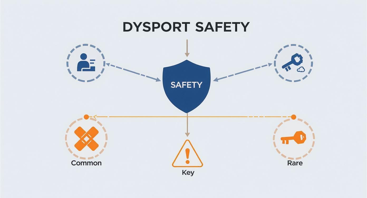 Infographic about dysport for forehead wrinkles