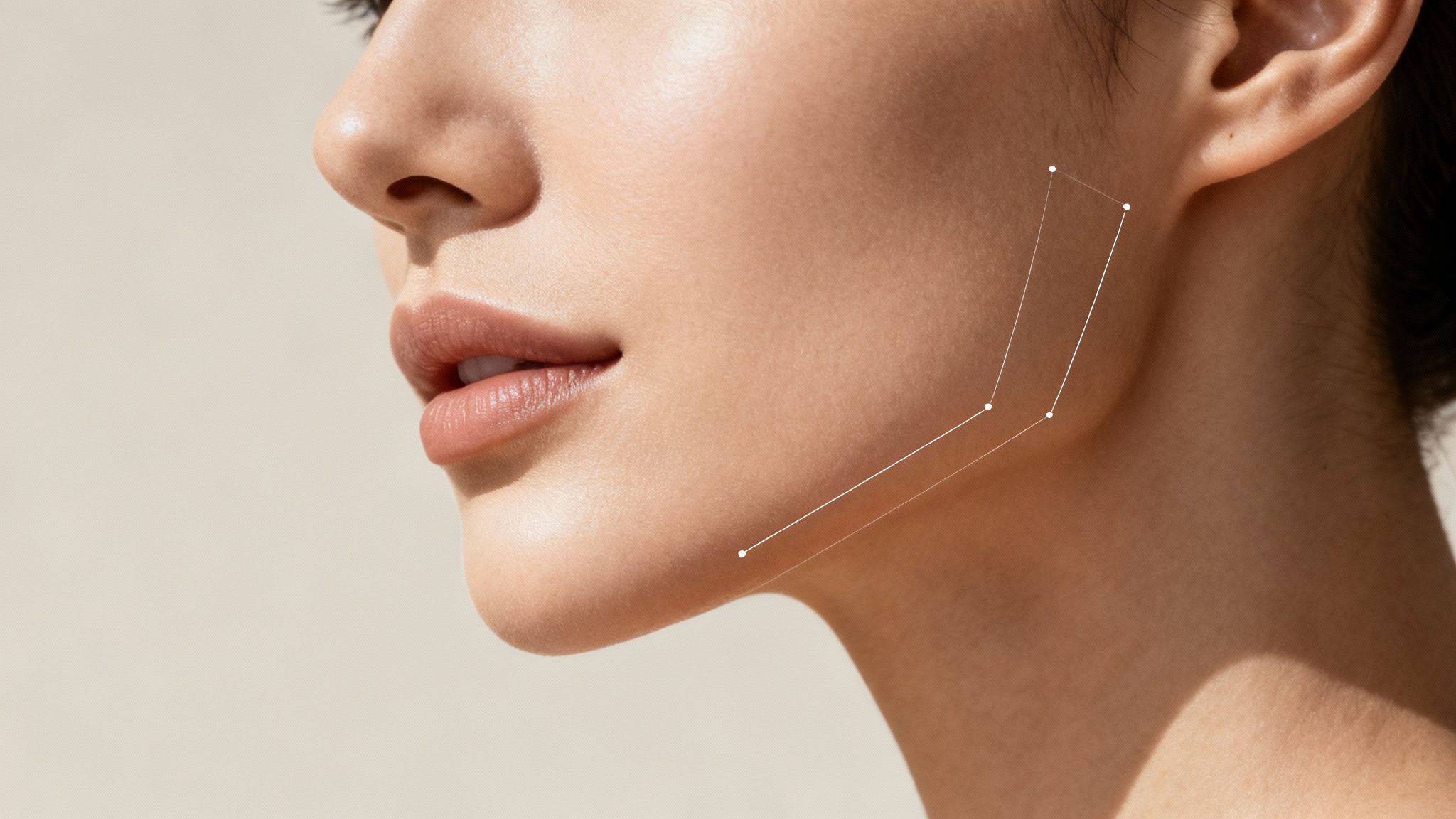 Woman's lower face and jawline in profile