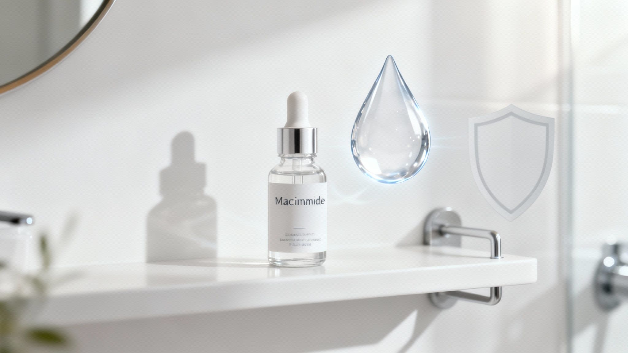 A person holding a skincare bottle with a dropper, highlighting the product's texture.