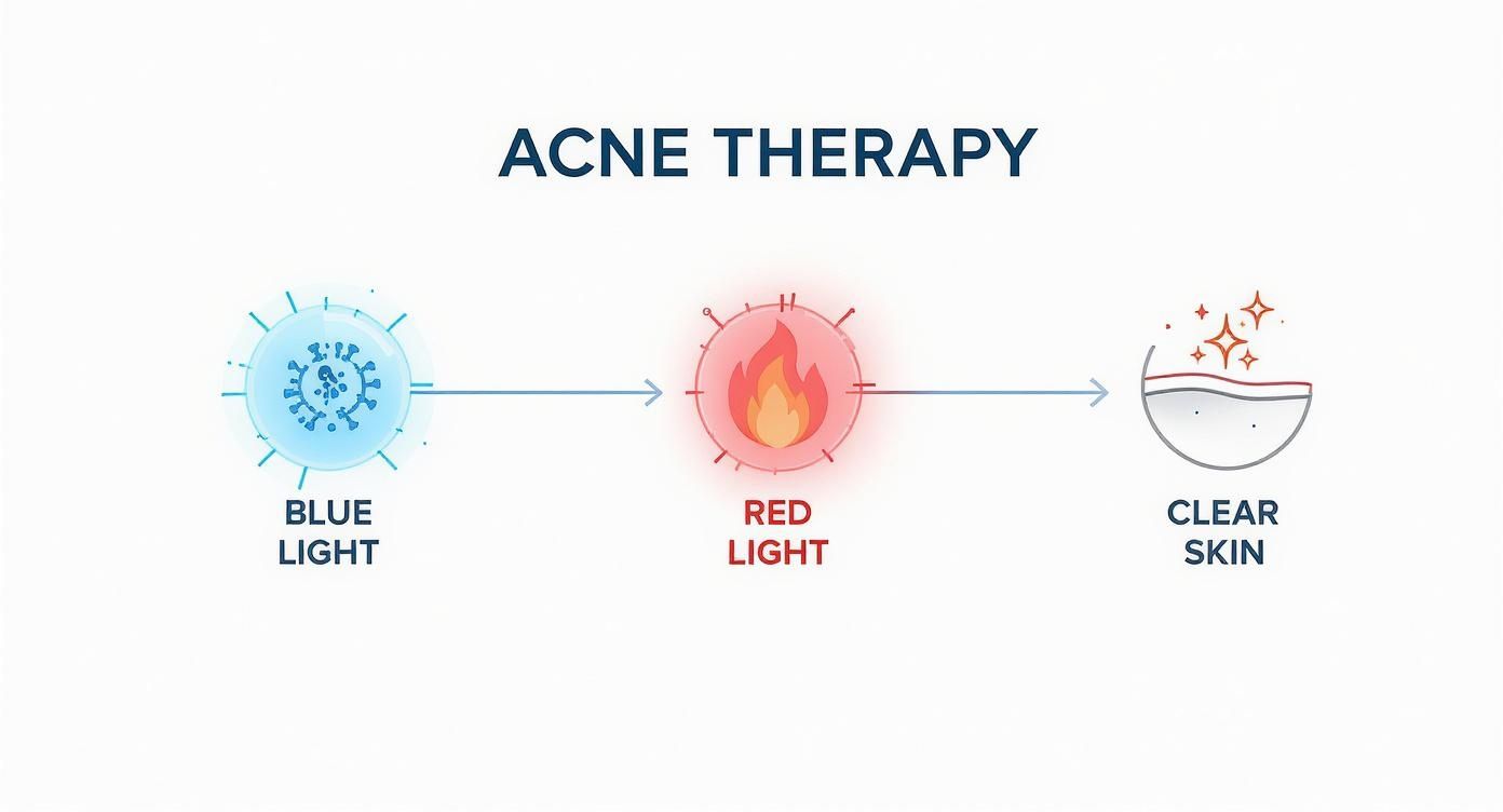 Infographic about led light therapy for acne