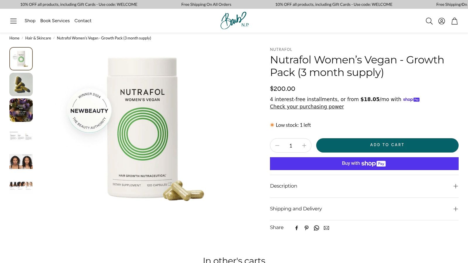 Nutrafol Women’s Vegan – Growth Pack (3 month supply)