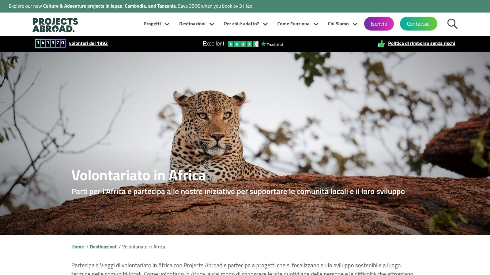 Volontariato in Africa con Projects Abroad Italia
