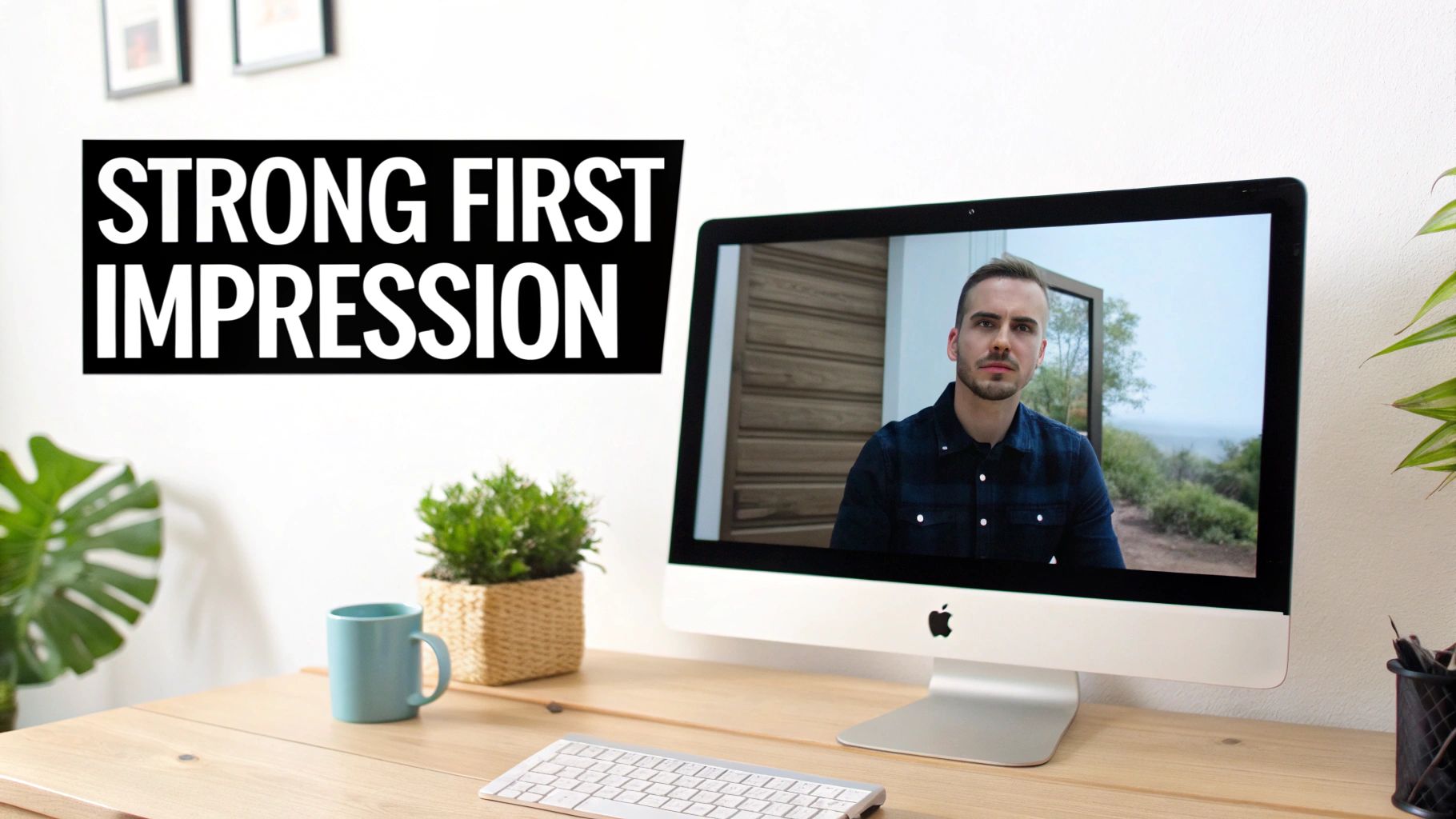 A person working on a video intro on their laptop, with YouTube's logo visible in the background.