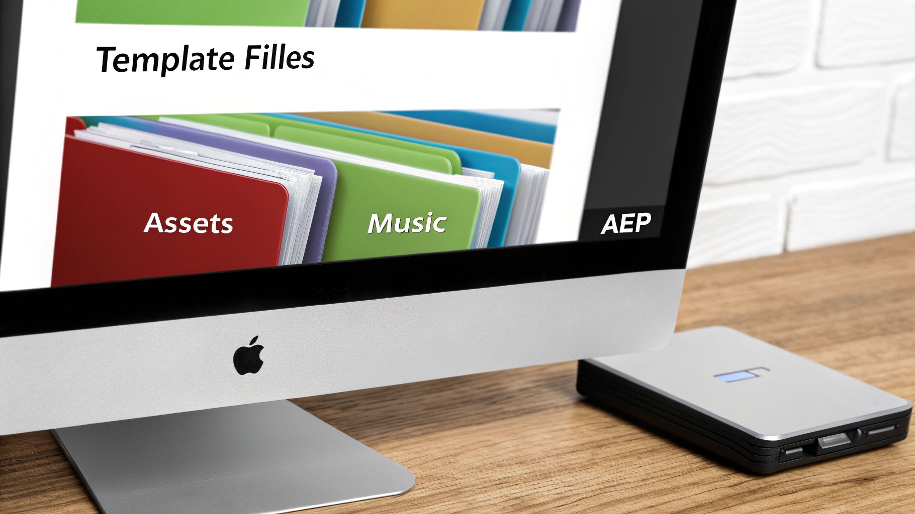 An organized folder structure for an After Effects intro template project.