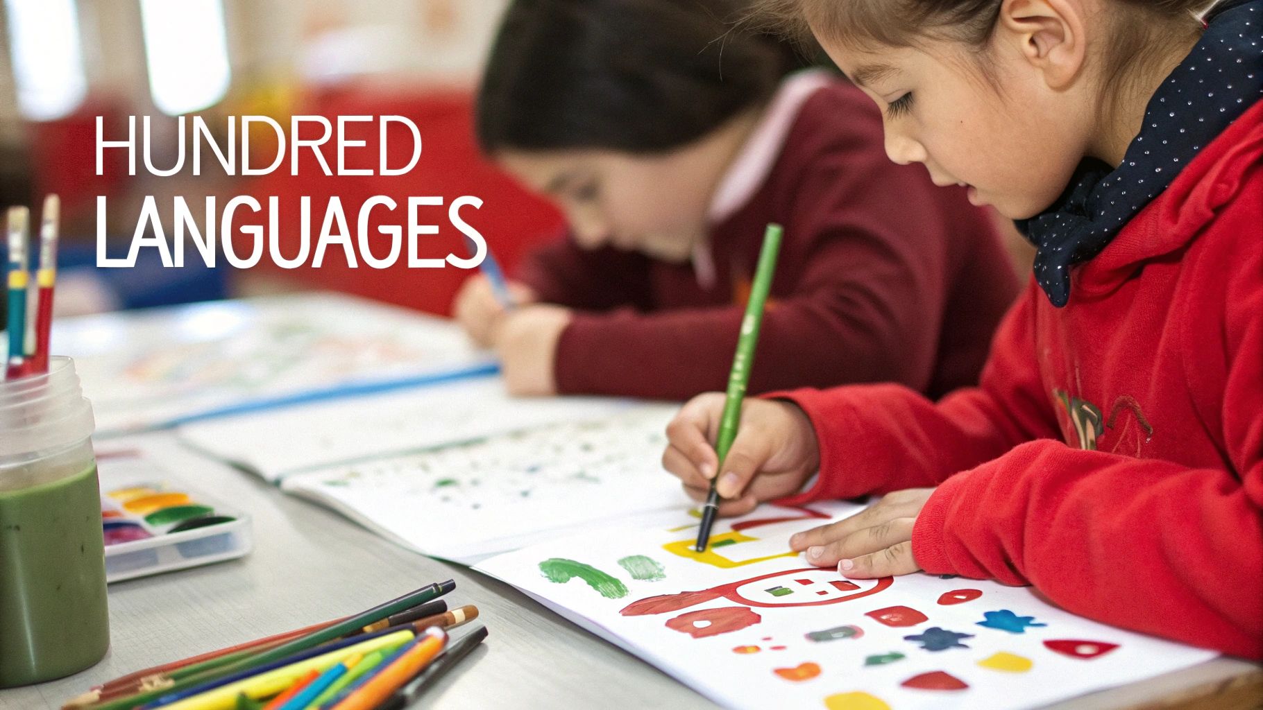 Children collaborating on a creative project, embodying Reggio Emilia principles