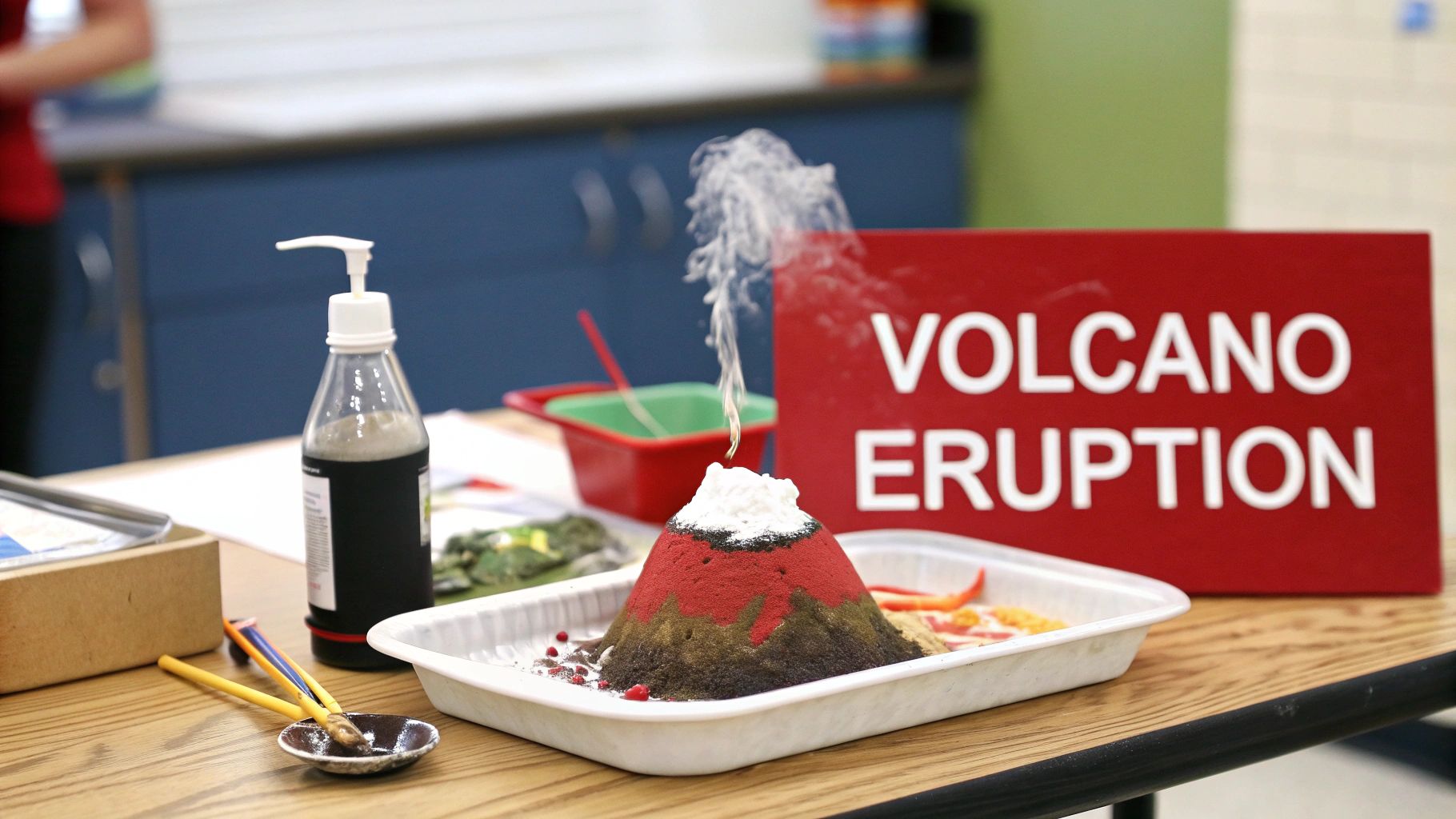 Erupting Volcano with Baking Soda and Vinegar