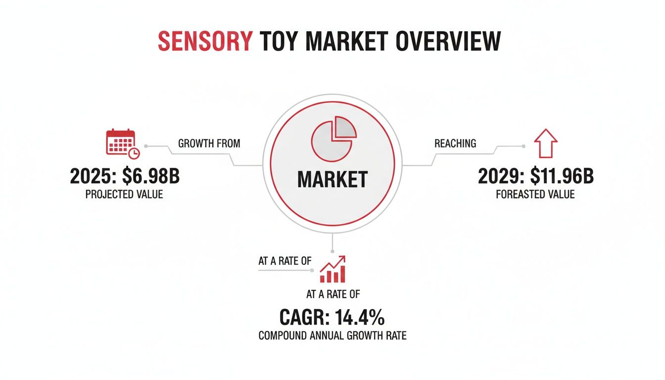 Infographic about best toys for sensory seekers