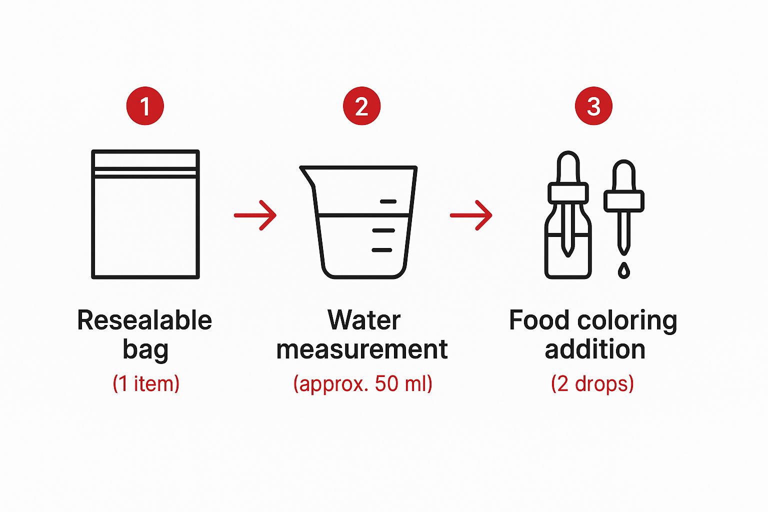 Infographic about water cycle experiment