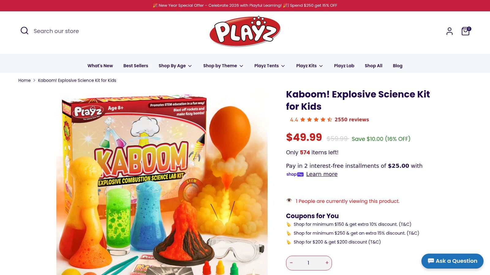Kaboom! Explosive Science Kit for Kids